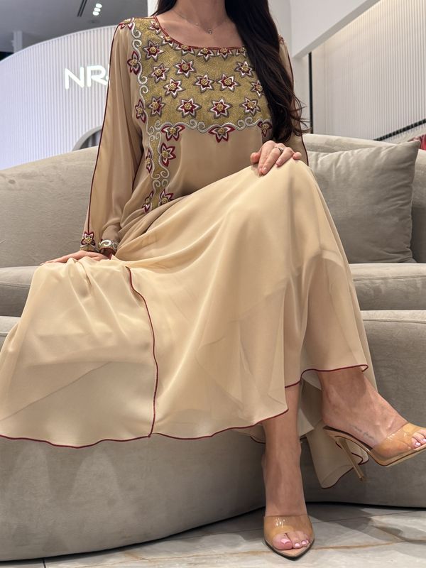 Chiffon Machine+Handmade Embroidery